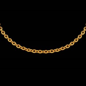 22 Kt Real Solid Yellow Gold Hallmark Necklace Curb Round Link Chain 18 Grams