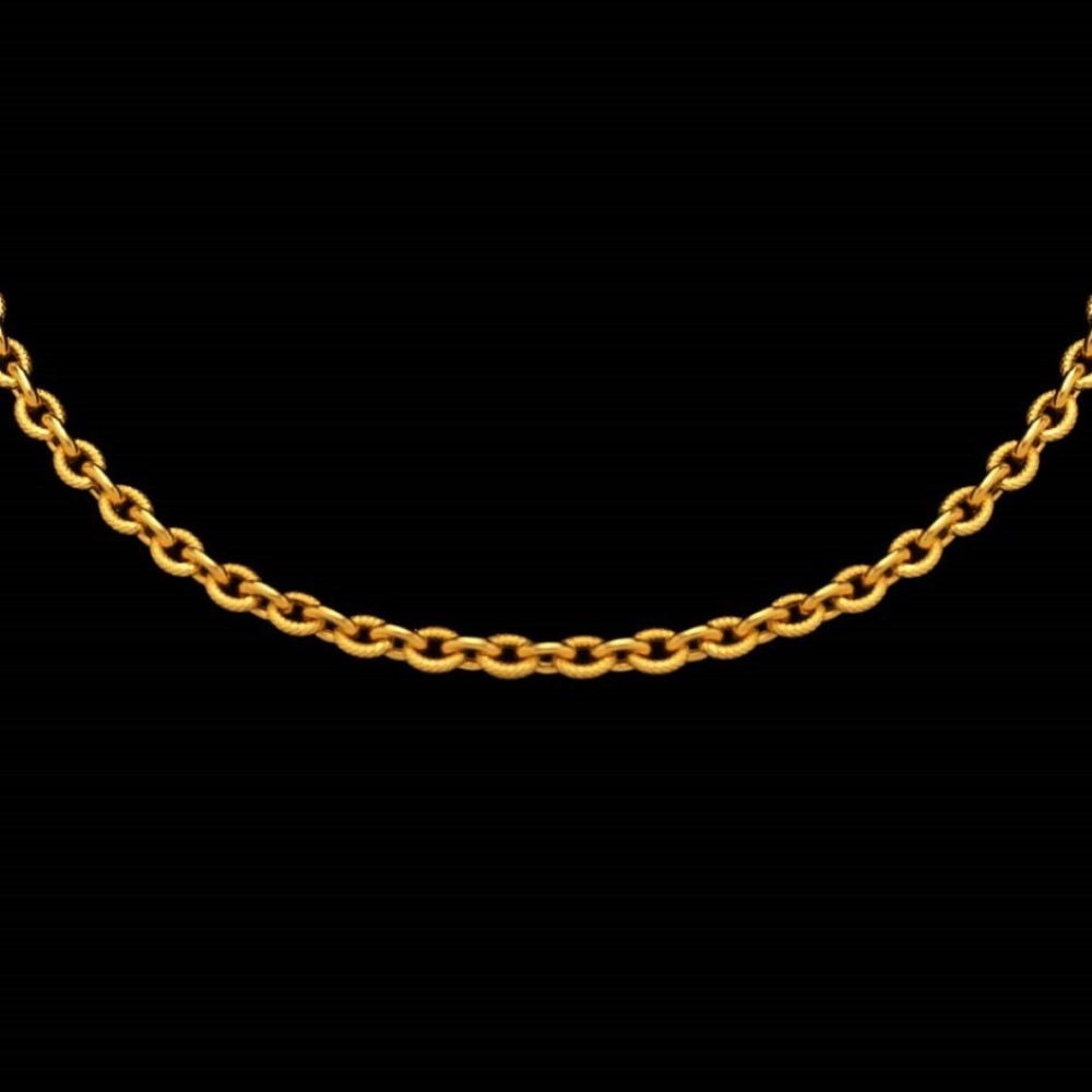 22 Kt Real Solid Yellow Gold Hallmark Necklace Curb Round Link Chain 18 Grams - Image 2