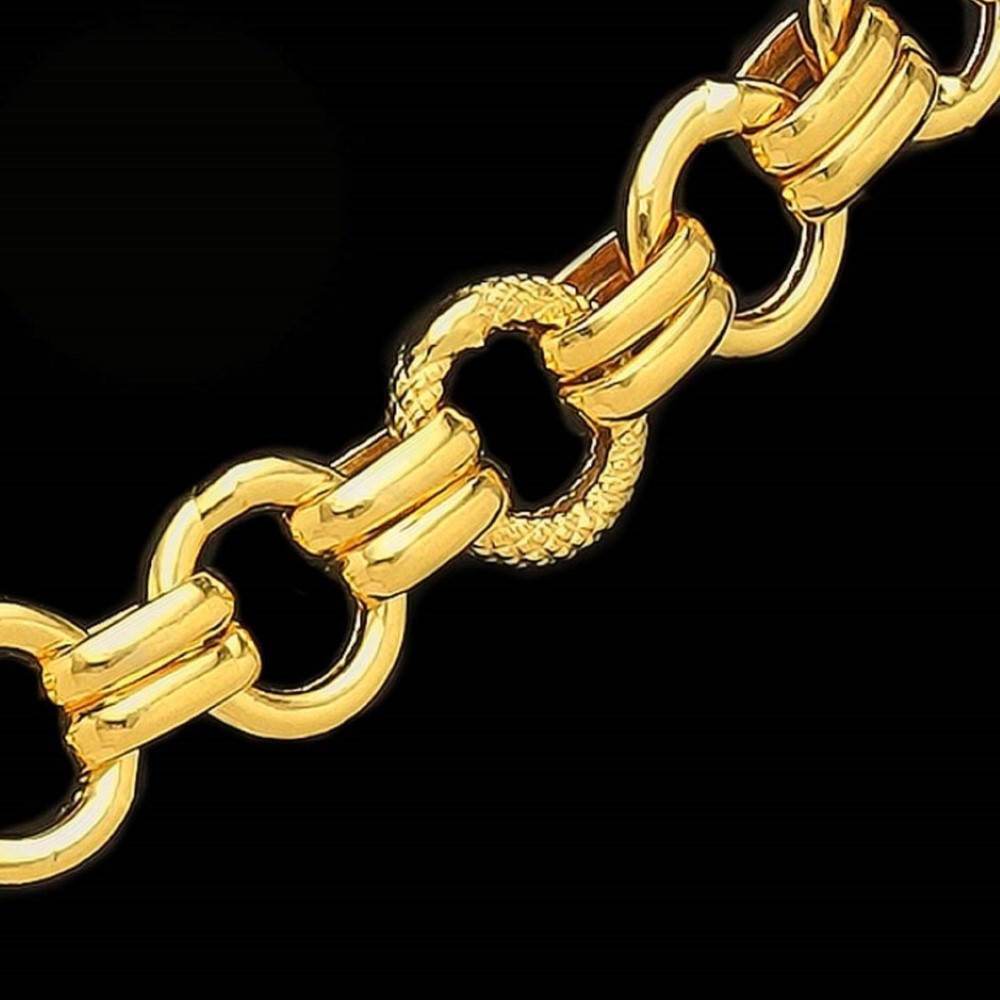 22 Kt Real Solid Yellow Gold Hallmark Necklace Curb Round Link Chain 24 Grams