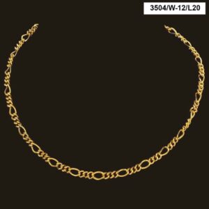 22 Kt Real Solid Yellow Gold Hallmark Necklace Curb Figaro Link Chain 20 Grams
