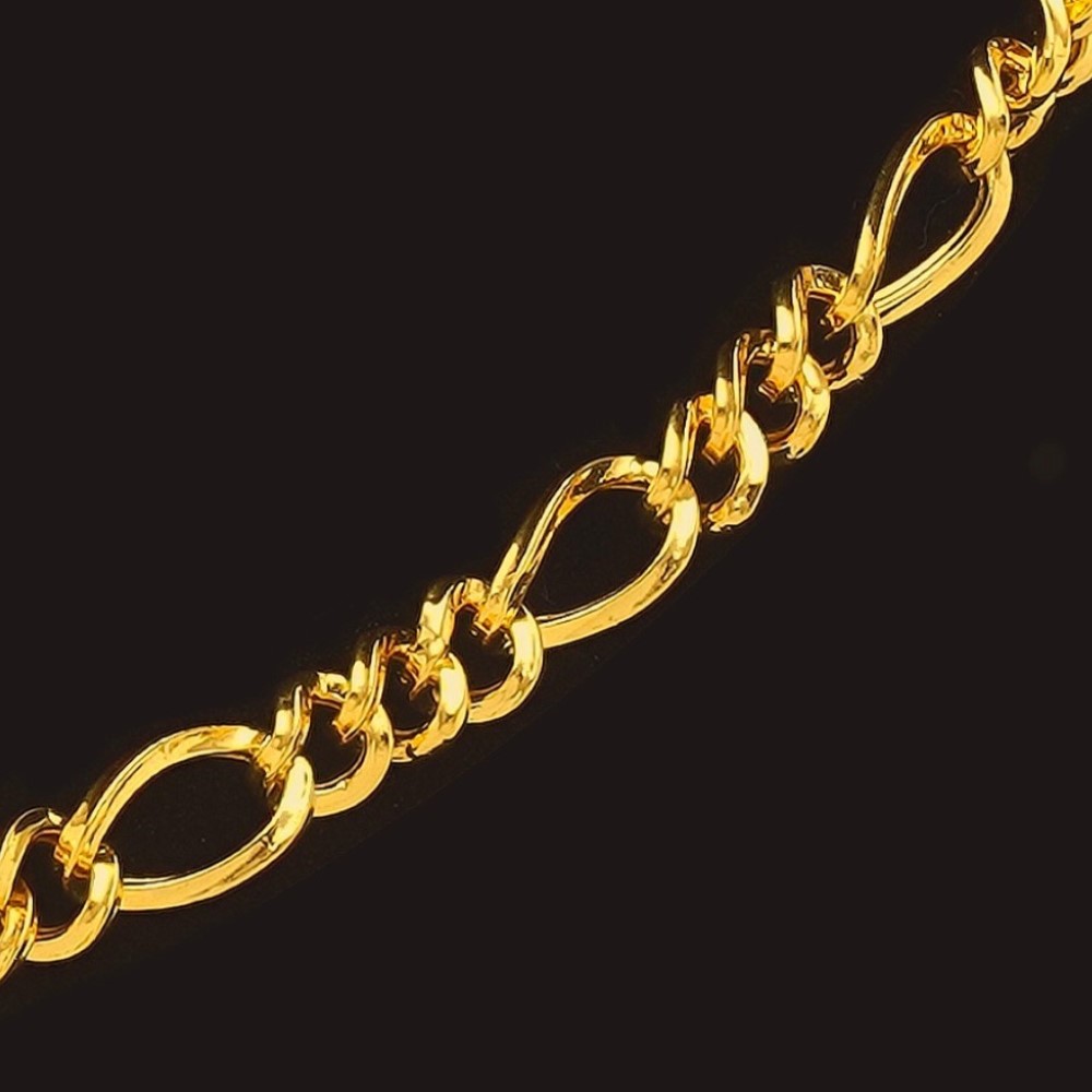 22 Kt Real Solid Yellow Gold Hallmark Necklace Curb Figaro Link Chain 20 Grams