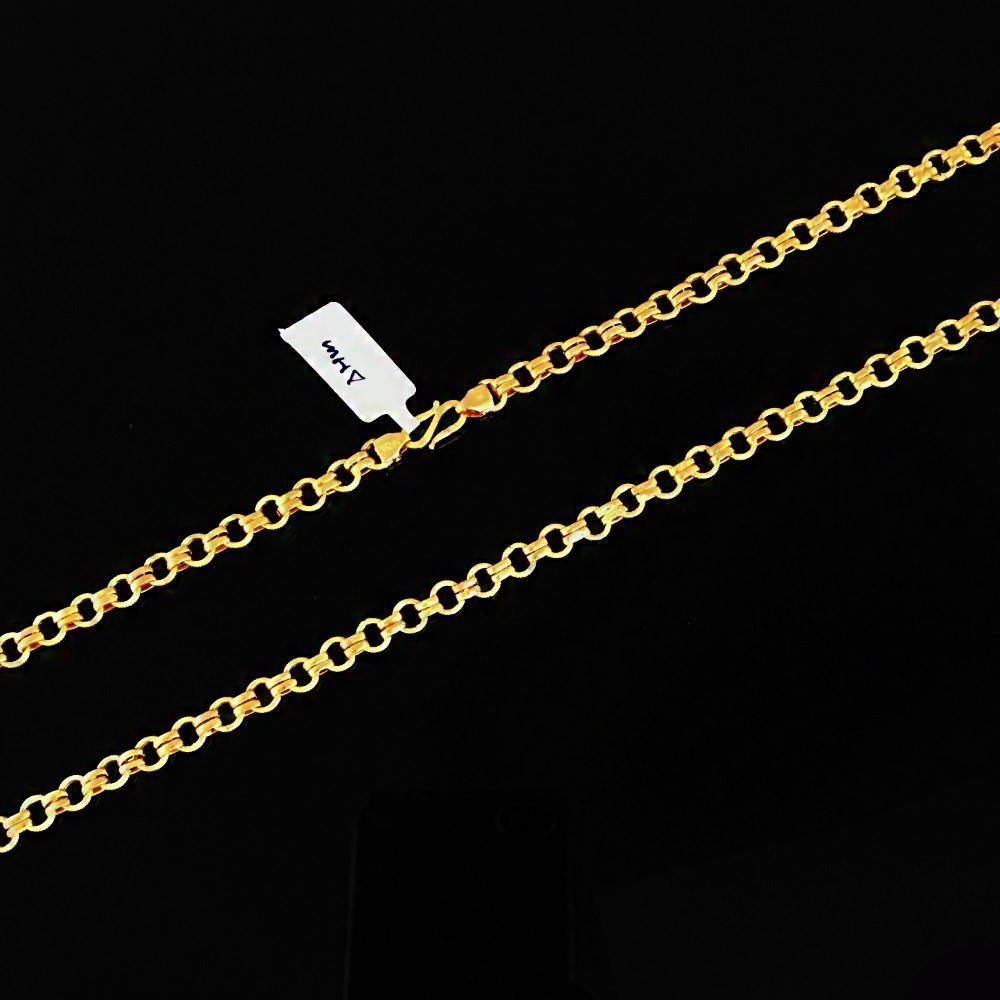 18 Kt Hallmark Real Solid Yellow Gold Curb Cuban Necklace Link Chain 14.520 Gram - Image 2
