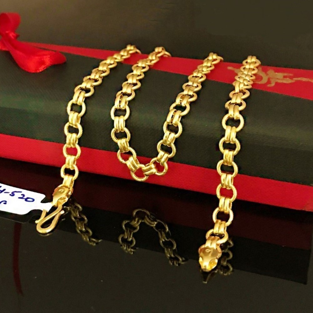 18 Kt Hallmark Real Solid Yellow Gold Curb Cuban Necklace Link Chain 14.520 Gram