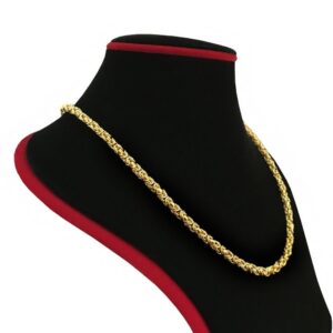 18 Kt Hallmark Real Solid Yellow Gold Curb Cuban Necklace Men'S Chain 13.360 Gms