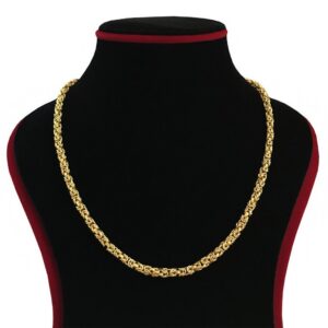 18 Kt Hallmark Real Solid Yellow Gold Curb Cuban Necklace Men'S Chain 13.360 Gms