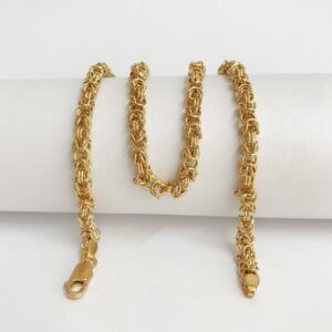 18 Kt Hallmark Real Solid Yellow Gold Curb Cuban Necklace Men'S Chain 13.360 Gms
