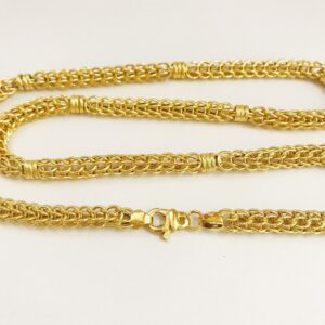 18 Kt Hallmark Real Solid Yellow Gold Dubai Necklace Men'S Chain 22.980 Grams