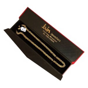18 Kt Hallmark Real Solid Yellow Gold Curb Cuban Necklace Men'S Chain 13.740 Gm