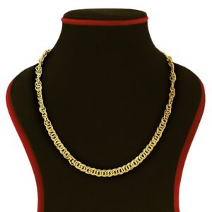 18 Kt Hallmark Real Solid Yellow Gold Curb Cuban Necklace Men'S Chain 13.740 Gm