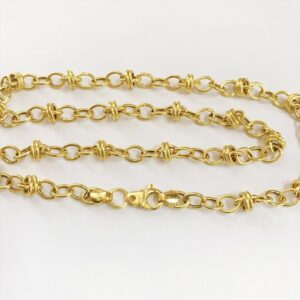 18 Kt Hallmark Solid Yellow Gold Curb Cuban Necklace Men'S Chain 13.150 Grams