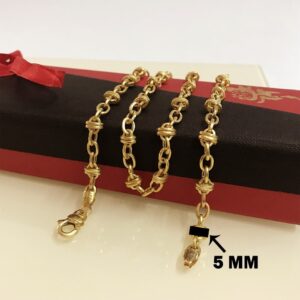 18 Kt Hallmark Solid Yellow Gold Curb Cuban Necklace Men'S Chain 13.150 Grams