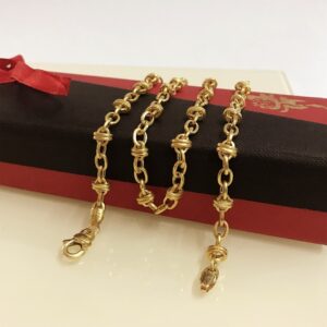 18 Kt Hallmark Solid Yellow Gold Curb Cuban Necklace Men'S Chain 13.150 Grams