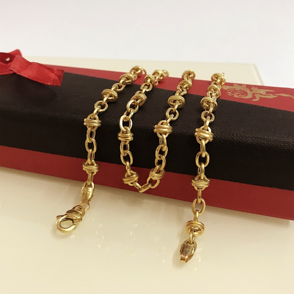 18 Kt Hallmark Solid Yellow Gold Curb Cuban Necklace Men'S Chain 13.150 Grams