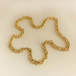 18 Kt Hallmark Real Solid Yellow Gold Curb Cuban Necklace Men'S Chain 30 Gm
