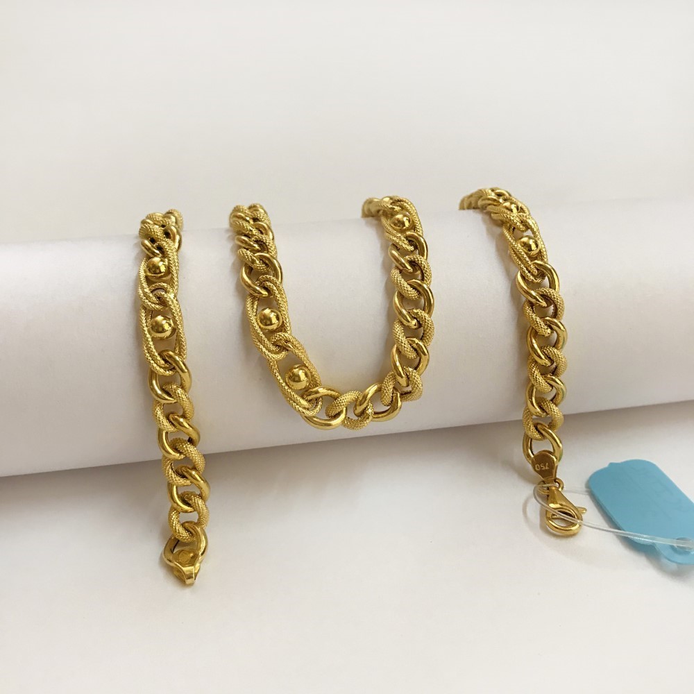 18 Kt Hallmark Real Solid Yellow Gold Curb Cuban Necklace Men'S Chain 30 Gm