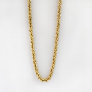 18 Kt Hallmark Real Solid Yellow Gold Silken Boho Unisex Rope Necklace Chain 6MM