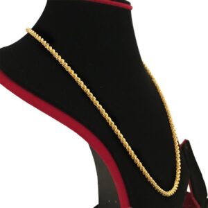 18 Kt Hallmark Real Solid Yellow Gold Silken Chunky Wide Rope Necklace Chain 5MM