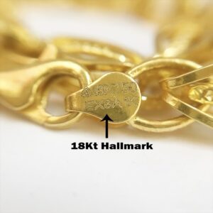 Real Gold Necklace Men's Link Chain 18Kt Yellow Gold 24.180 Gms 6.47 MM Wide 22"