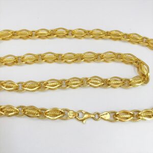 Real Gold Necklace Men's Link Chain 18Kt Yellow Gold 24.180 Gms 6.47 MM Wide 22"