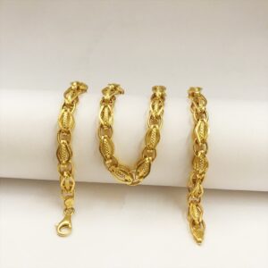 Real Gold Necklace Men's Link Chain 18Kt Yellow Gold 24.180 Gms 6.47 MM Wide 22"