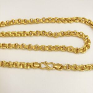 Real Gold Necklace Men's Link Chain 18Kt Yellow Gold 18.280 Gms 5.74 MM Wide 21"
