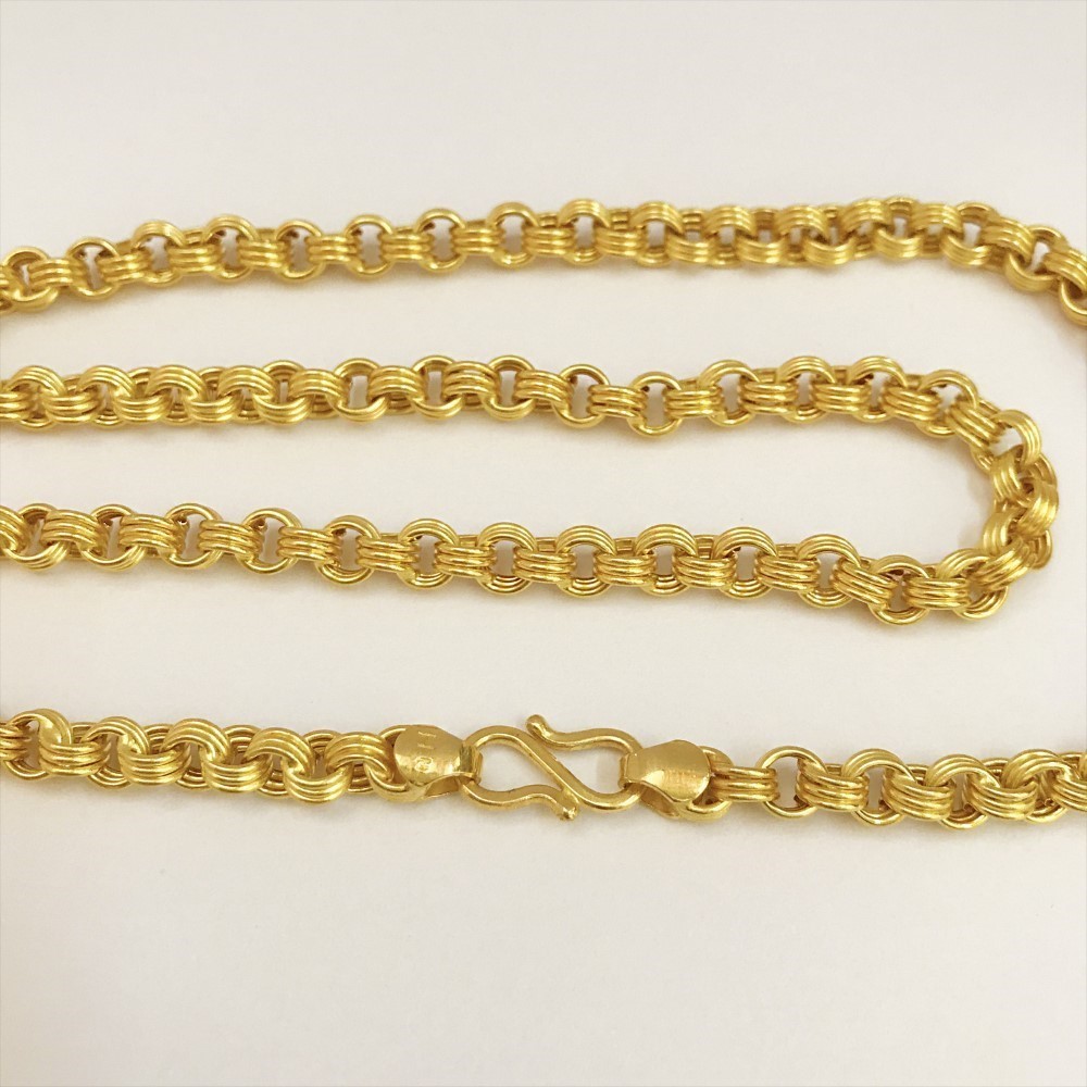 Real Gold Necklace Men's Link Chain 18Kt Yellow Gold 18.280 Gms 5.74 MM Wide 21" - Image 3