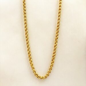 Real Gold Necklace Men's Link Chain 18Kt Yellow Gold 18.280 Gms 5.74 MM Wide 21"