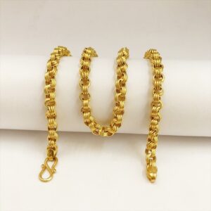 Real Gold Necklace Men's Link Chain 18Kt Yellow Gold 18.280 Gms 5.74 MM Wide 21"