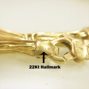 22Kt Hallmark Real Solid Yellow Gold Curb Cuban Necklace Hollow Chain 22 Inch