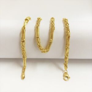22Kt Hallmark Real Solid Yellow Gold Curb Cuban Necklace Hollow Chain 22 Inch