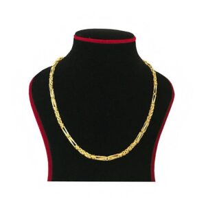 22Kt Hallmark Real Solid Yellow Gold Curb Cuban Necklace Hollow Chain 22 Inch