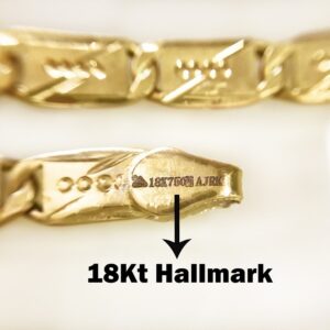 18Kt Real Solid Yellow Gold Curb Cuban Necklace Men'S Chain 11.160 Grams 20'' L