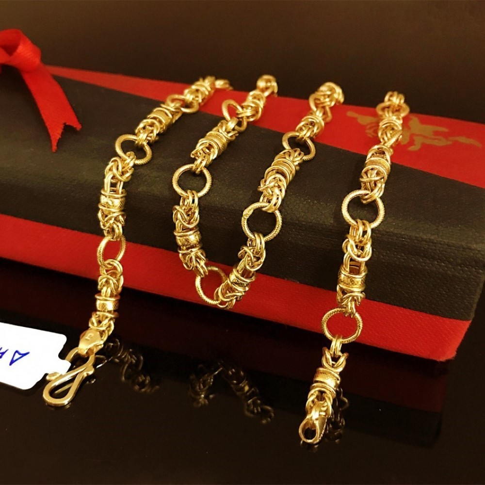 18Kt Real Solid Yellow Gold Curb Cuban Necklace Men'S Chain 14.260 Grams 20'' L