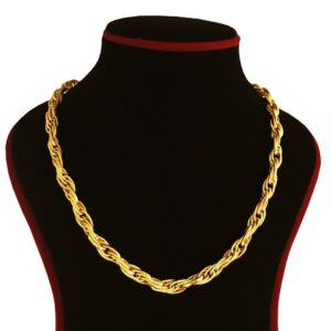 18 Kt Hallmark Real Solid Yellow Gold Dubai Necklace Men'S Chain 31.960g 21.5" L