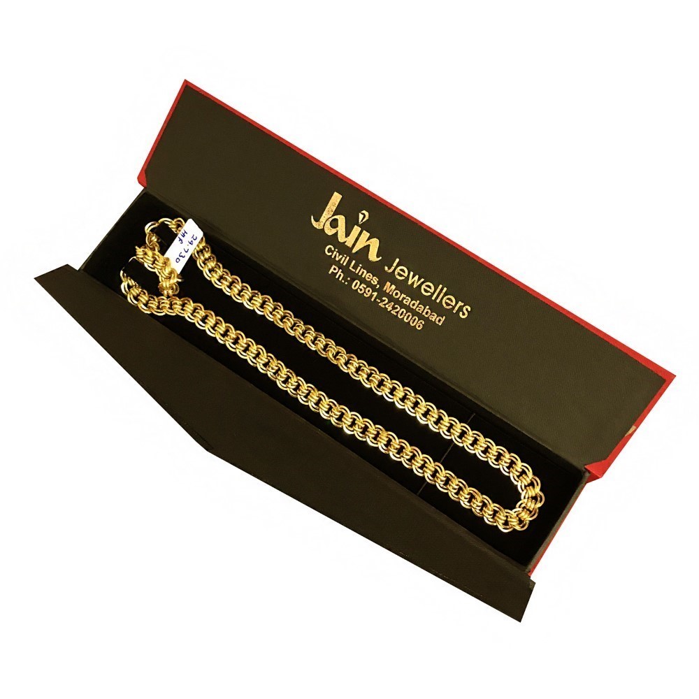 18 Kt Hallmark Real Solid Yellow Gold Dubai Necklace Men'S Chain 29.730 Gm 22" L - Image 5