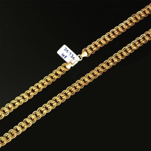 18 Kt Hallmark Real Solid Yellow Gold Dubai Necklace Men'S Chain 29.730 Gm 22" L