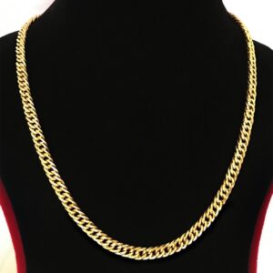 18Kt Hallmark Real Solid Yellow Gold Curb Cuban Necklace Men'S Chain 22g 18" L