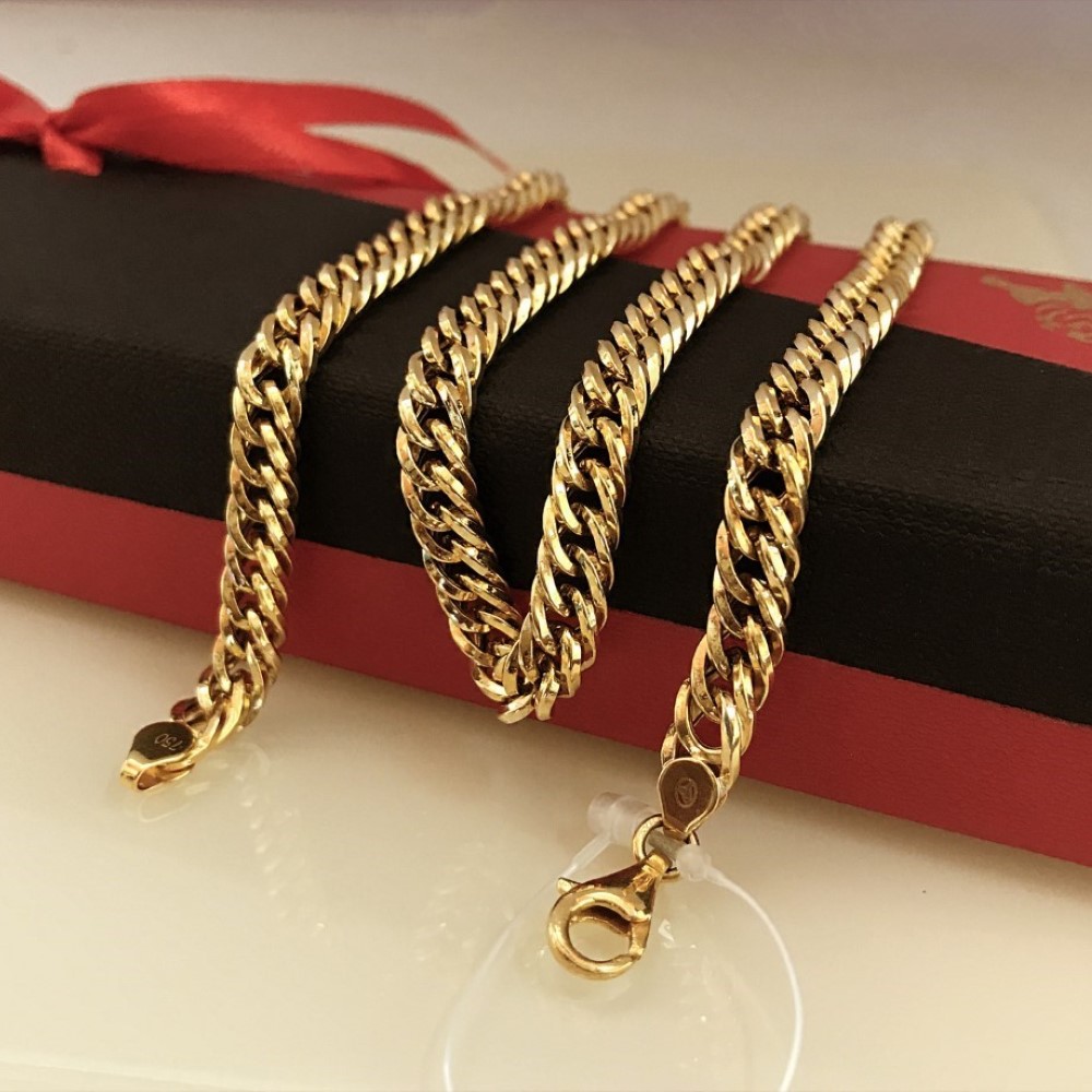 18Kt Hallmark Real Solid Yellow Gold Curb Cuban Necklace Men'S Chain 22g 18" L