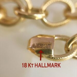 18 Kt Hallmark Solid Yellow Gold Link Cuban Necklace Men'S Chain 20.100 Gm 22" L