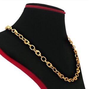 18 Kt Hallmark Solid Yellow Gold Link Cuban Necklace Men'S Chain 20.100 Gm 22" L