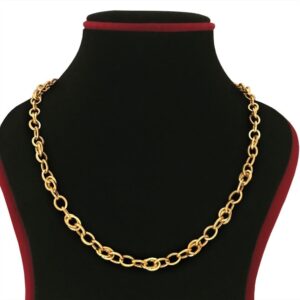 18 Kt Hallmark Solid Yellow Gold Link Cuban Necklace Men'S Chain 20.100 Gm 22" L