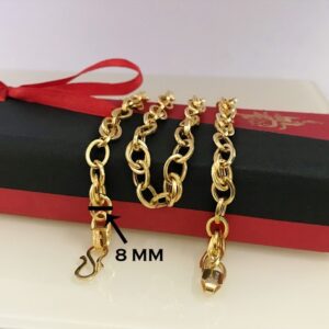 18 Kt Hallmark Solid Yellow Gold Link Cuban Necklace Men'S Chain 20.100 Gm 22" L