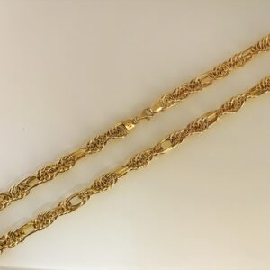 18 Kt Hallmark Real Solid Yellow Gold Necklace Men'S Figaro Chain 21.400g 20''L