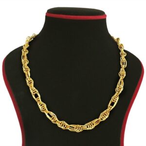18 Kt Hallmark Real Solid Yellow Gold Necklace Men'S Figaro Chain 21.400g 20''L