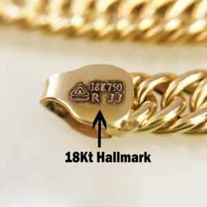 18Kt Hallmark Solid Yellow Gold Curb Cuban Necklace Men'S Chain 24 Grams 22" L