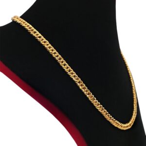 18Kt Hallmark Solid Yellow Gold Curb Cuban Necklace Men'S Chain 24 Grams 22" L