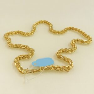 18 Kt Hallmark Real Solid Yellow Gold Curb Cuban Necklace Men'S Chain 21.700 Gm
