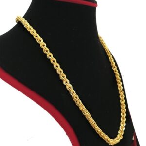 18 Kt Hallmark Real Solid Yellow Gold Curb Cuban Necklace Men'S Chain 21.700 Gm