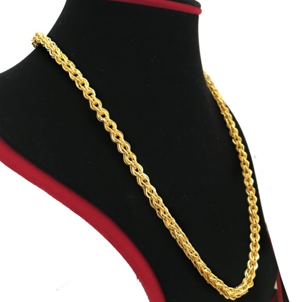 18 Kt Hallmark Real Solid Yellow Gold Curb Cuban Necklace Men'S Chain 21.700 Gm - Image 4