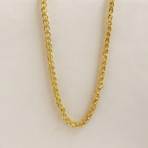18 Kt Hallmark Real Solid Yellow Gold Curb Cuban Necklace Men'S Chain 21.700 Gm